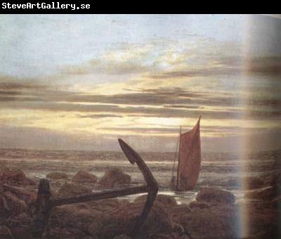 Caspar David Friedrich Moonlit Night with Boats on the Baltic Sea (mk10)
